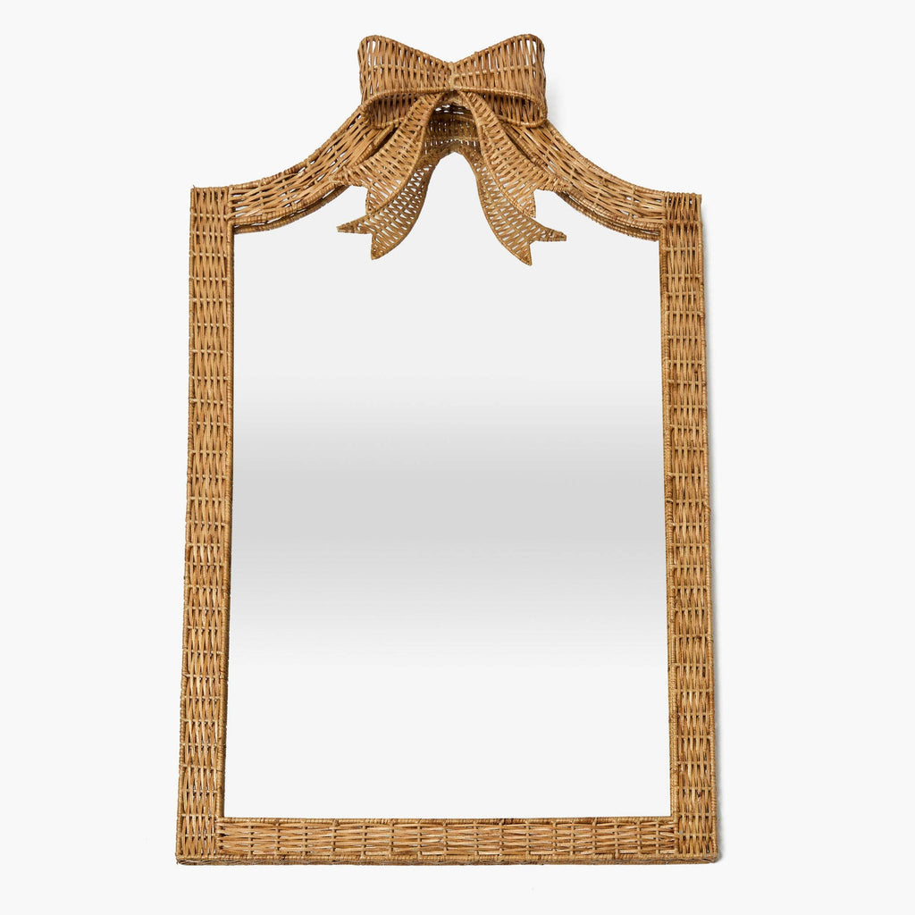 Simple Bow Rattan Mirror