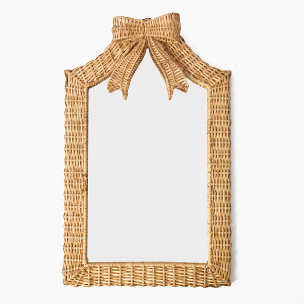 Simple Bow Rattan Mirror