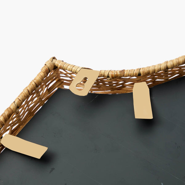 Simple Bow Rattan Mirror