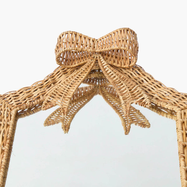 Simple Bow Rattan Mirror