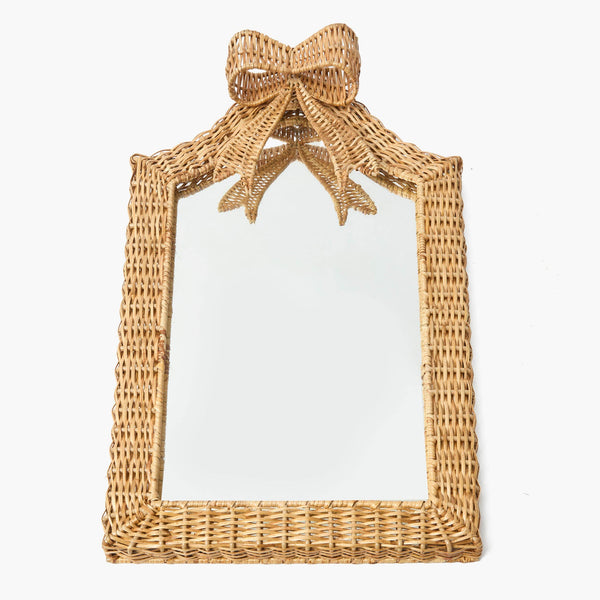 Simple Bow Rattan Mirror