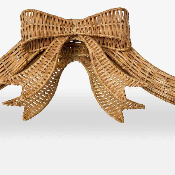 Simple Bow Rattan Mirror