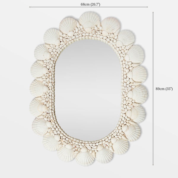Palm Beach Shell Encrusted Oval Mirror