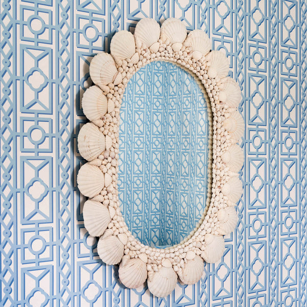 Palm Beach Shell Encrusted Oval Mirror