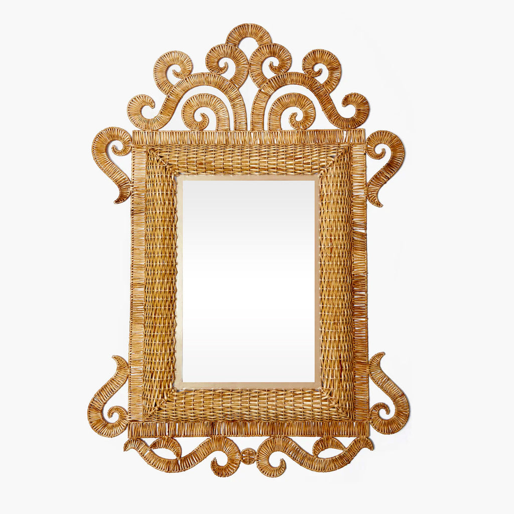 Palm Beacher Rattan Mirror