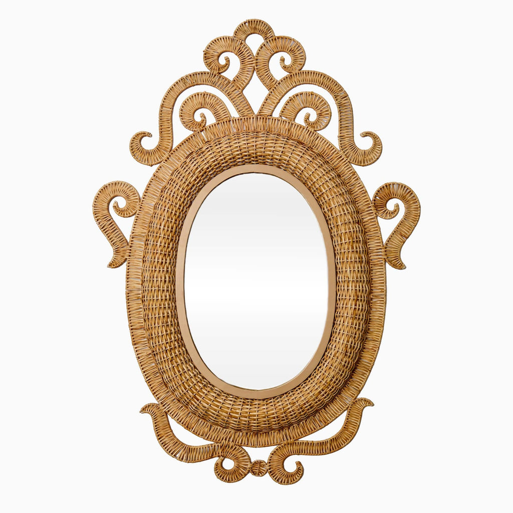 Taylor Rattan Mirror - Oval
