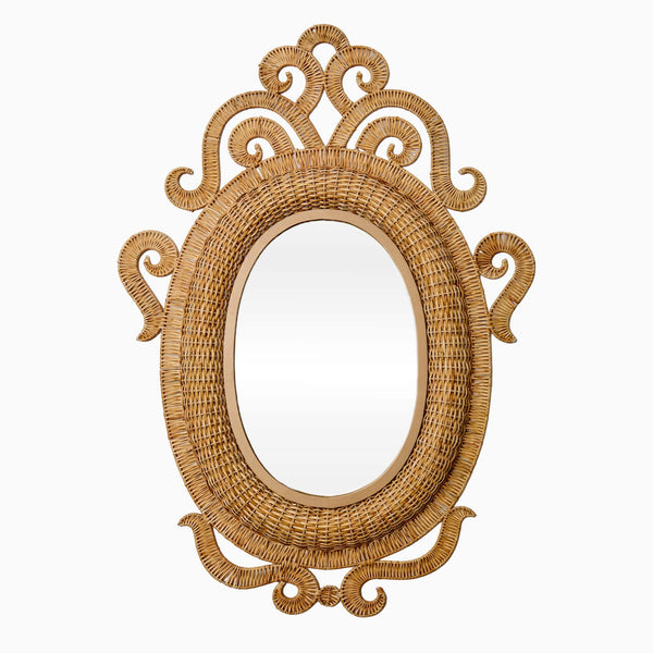 Taylor Rattan Mirror - Oval