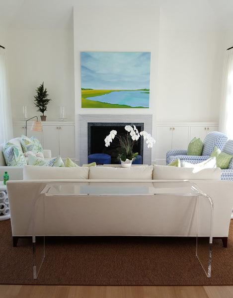 Waterfall lucite acrylic table by luxe furniture in Jupiter Florida