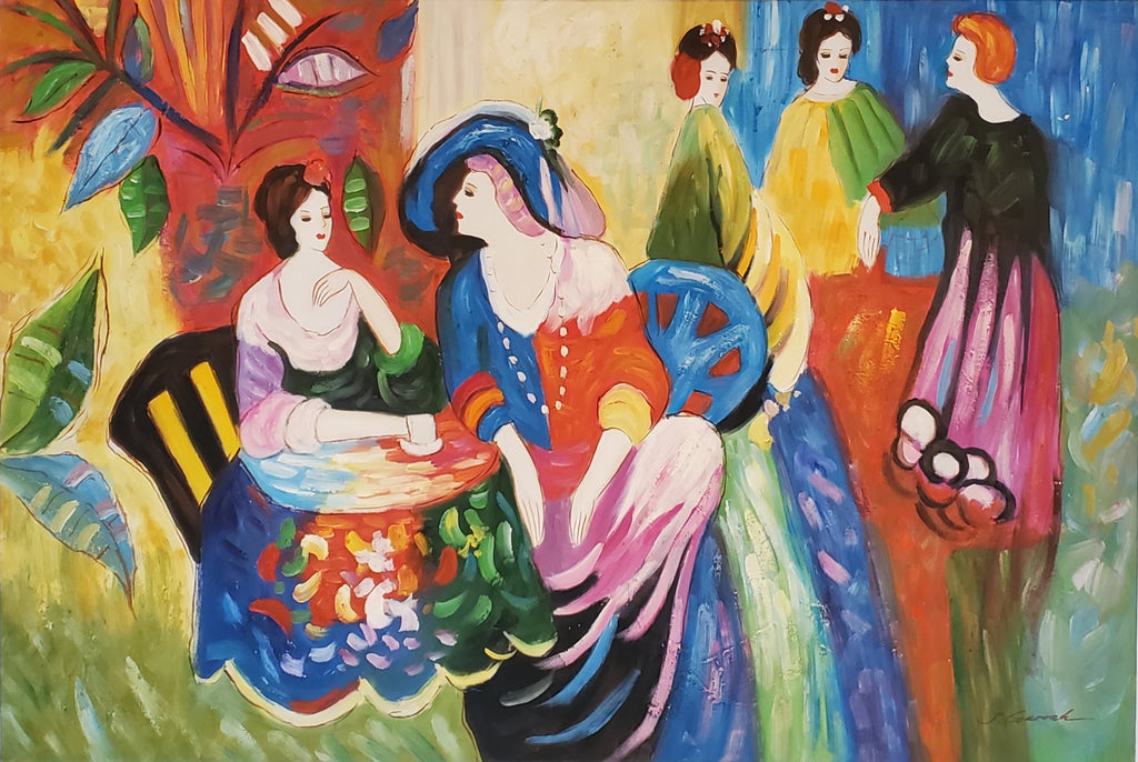 Bright Colored Cafe de Lion Reproduction Oil Painting