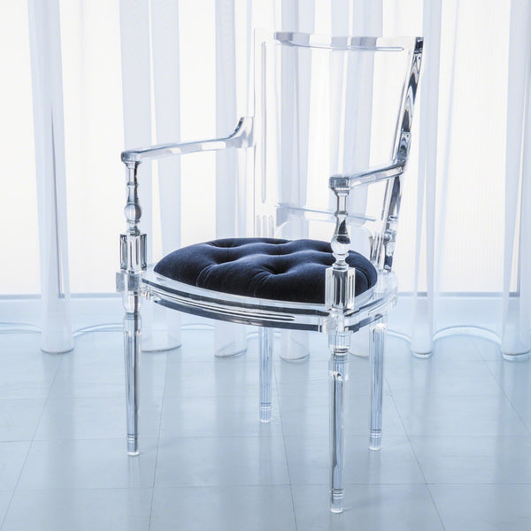 Global Views Marilyn Acrylic Arm Chair admiral blue