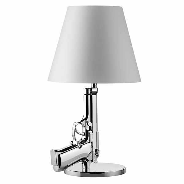 Flos bedside gun table lamp silver