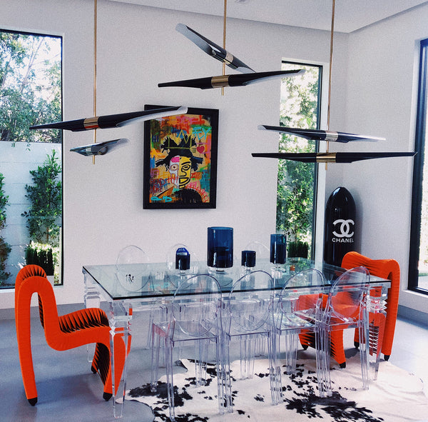 Palm beach lucite dining table by Luxe Furniture