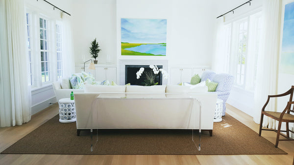 Clear Lucite Waterfall Console Table by Luxe Furniture thick 1.25" acrylic slab luxury custom furniture