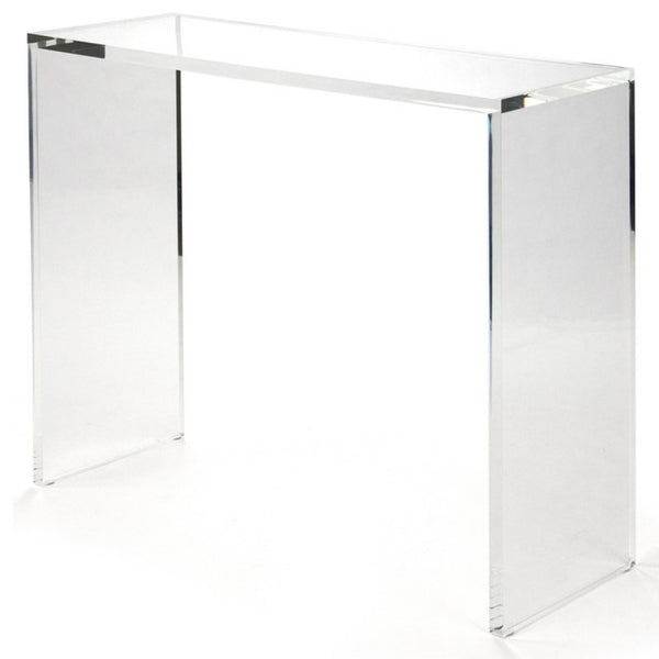 Luxe furniture palm beach parsons lucite console table