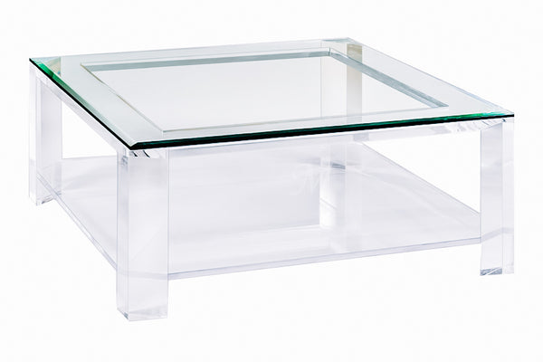 60" Plinth Lucite Cocktail Table