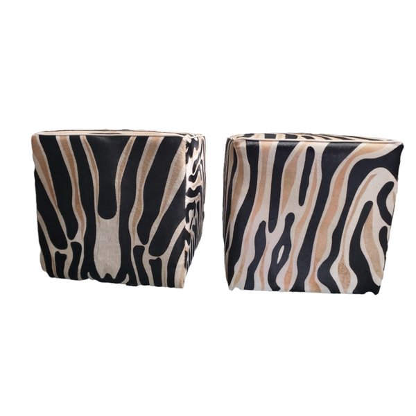 Zebra Ottoman - Cube - Choice of Size