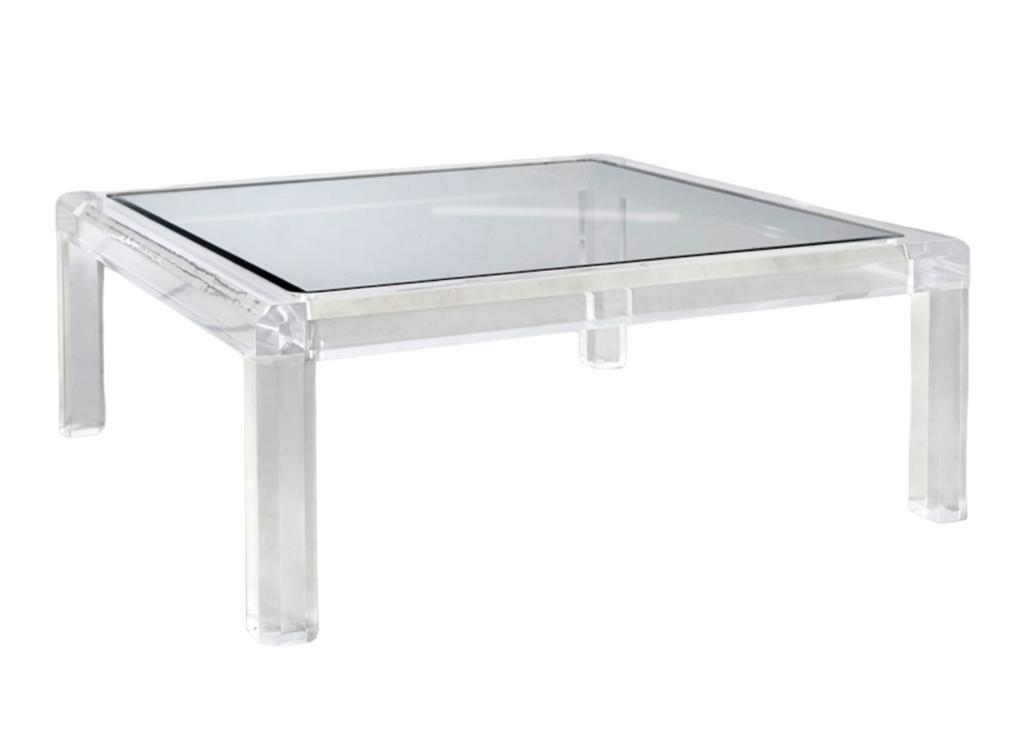 Lucite Parsons Cocktail Table - Choice of Size