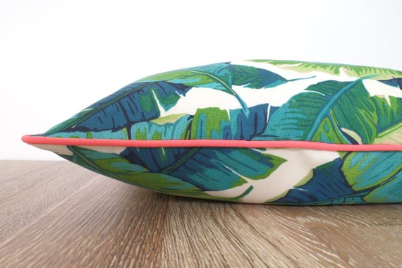 swaying palm print pillow