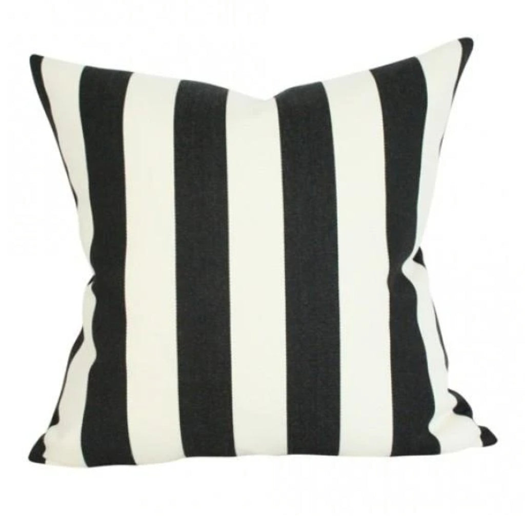 Black and white stripe throw pillow