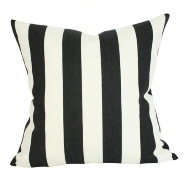 Black and white stripe throw pillow