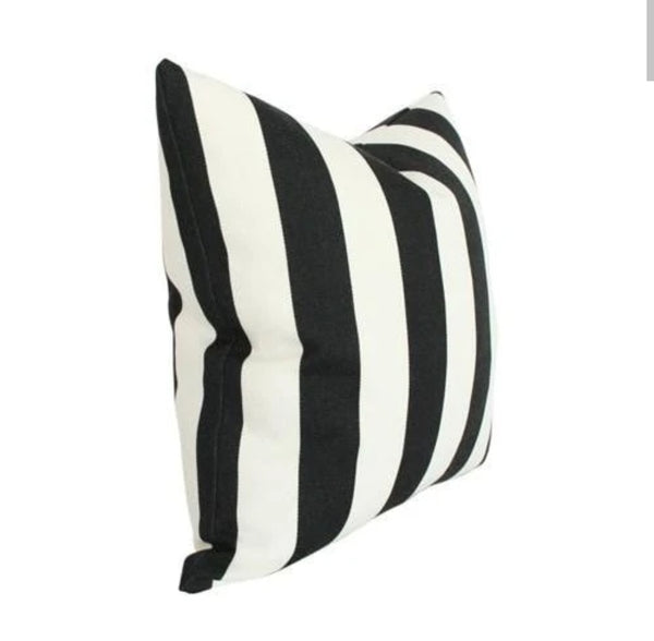 Black and white stripe throw pillow