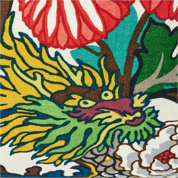 Chian Mai Dragon Throw Pillow - White