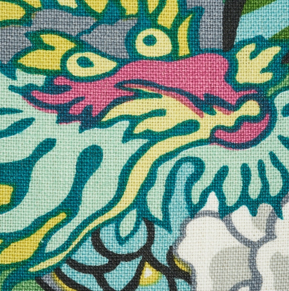 Chian Mai Dragon Throw Pillow - Green