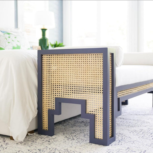 Alexandra Bench - White Linen Upholstery