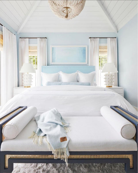 Alexandra Bench - White Linen Upholstery