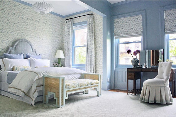 Alexandra Bench - White Linen Upholstery