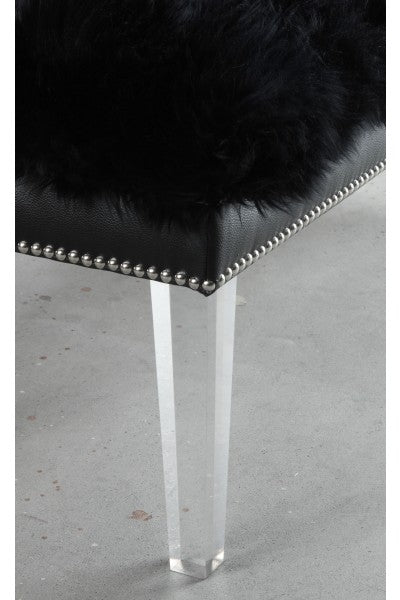 Sheepskin Bench - 48" - Black