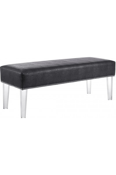 grey velvet crocodile bench
