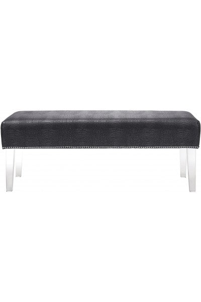 grey velvet bench