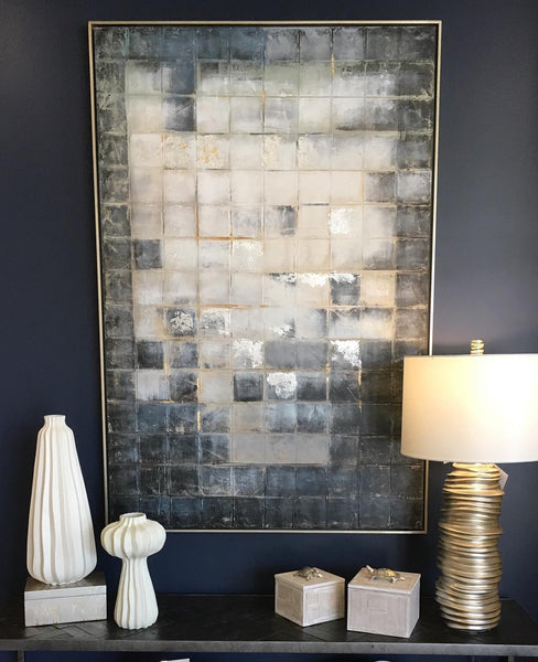 Surya lmp 1030 stacked silver table lamp