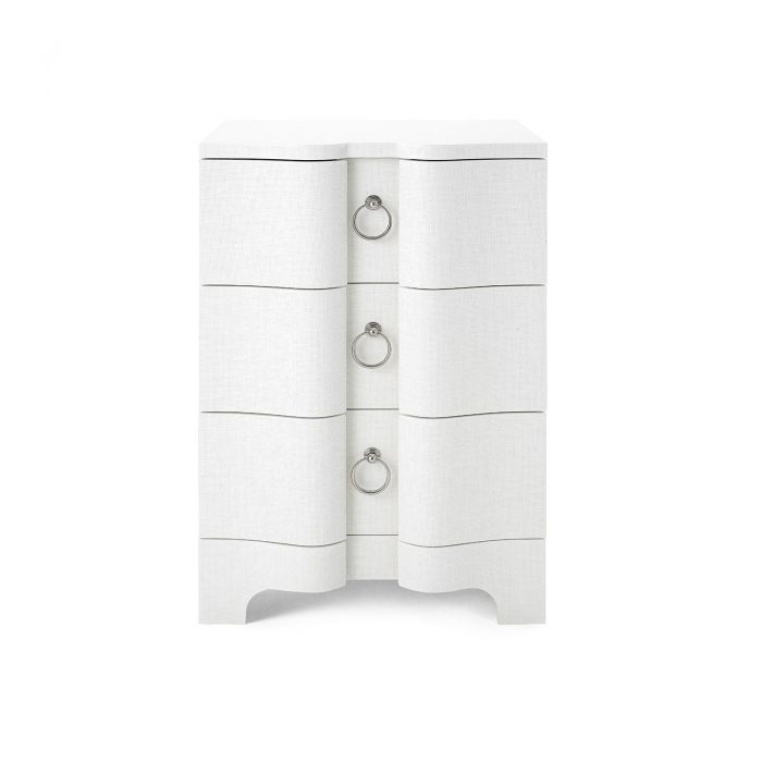 Bardot 3 Drawer Side Table - White