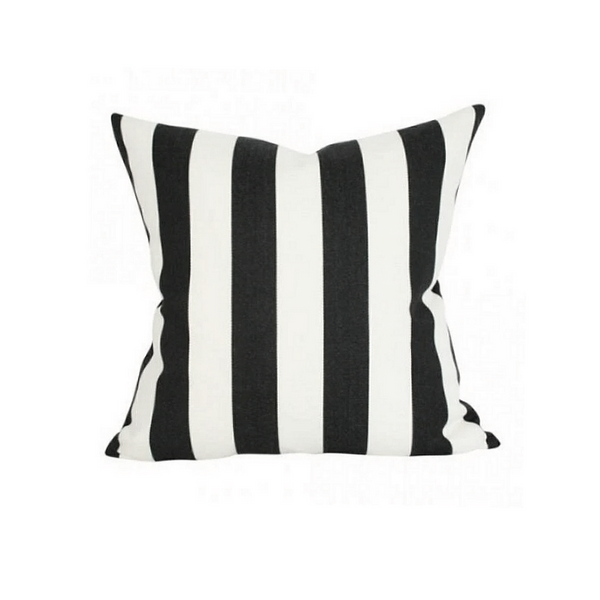 Black and white stripe throw pillow