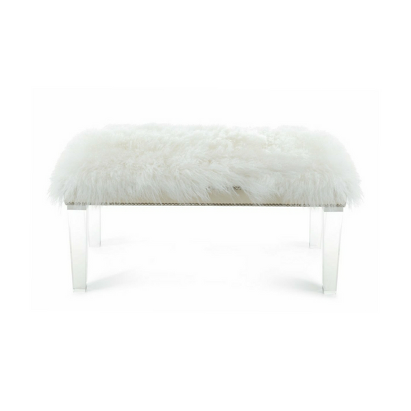 Mongolian Sheepskin Bench - 48" - Choice of Color