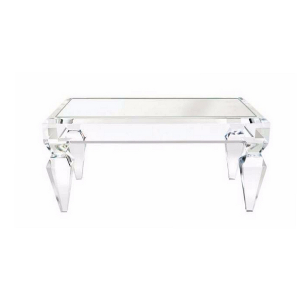 60" Luxe Lucite Cocktail Table - 3" Tapered Legs - 60" x 60"