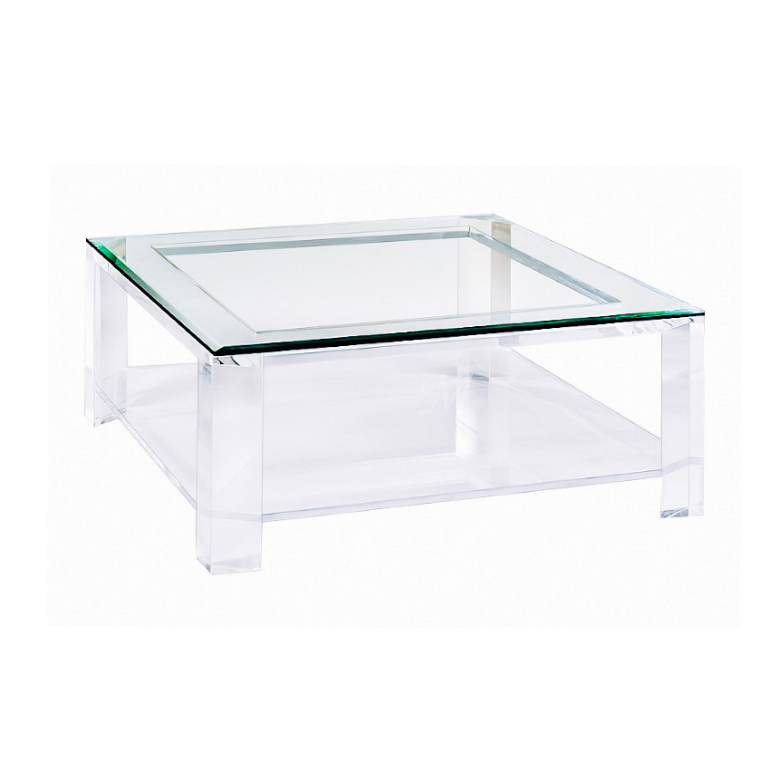 60" Plinth Lucite Cocktail Table