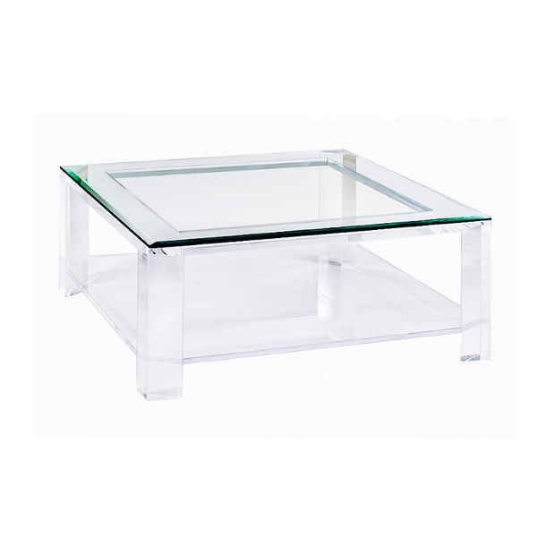 60" Plinth Lucite Cocktail Table