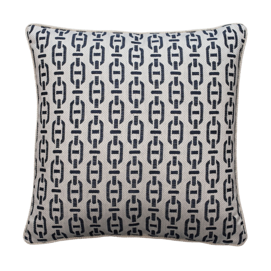 Navy Burlington Chain Link Pillow