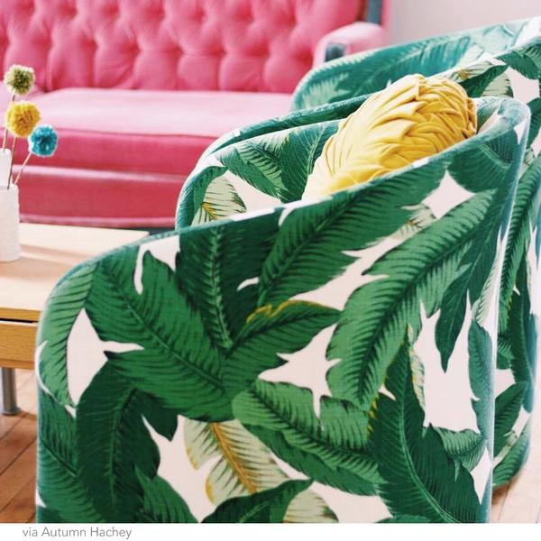 Tommy Bahama Swaying Palms Poof Ottoman - Choice of Fabric - 24"