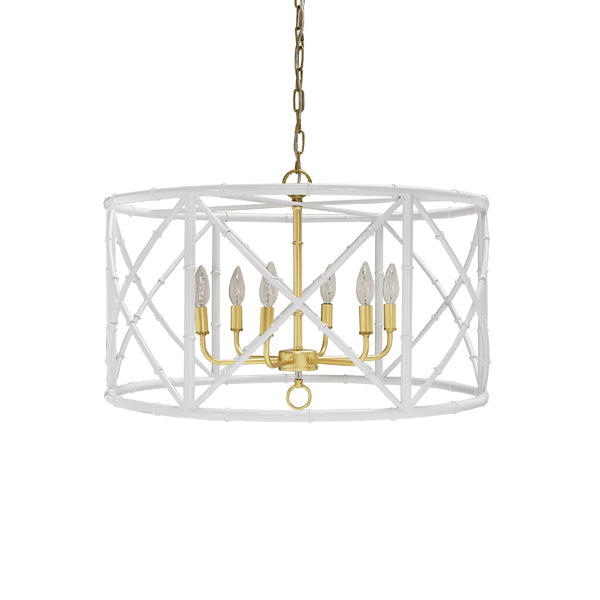 Faux bamboo lighting worlds away zia chandelier white