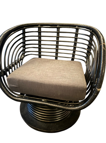 Timbr Woven Rattan Chair - Matte Black