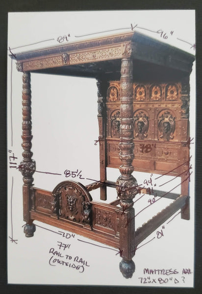 16th Century Renaissance Royal Tester Bedstead
