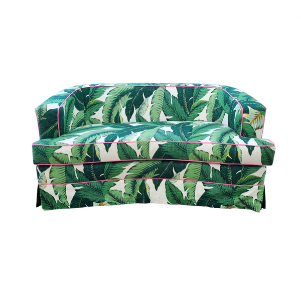 Palm Print Linen Sofa