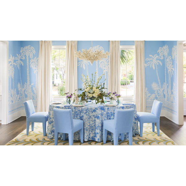 Lilly Pulitzer Palms Way Grasscloth Mural - Blue