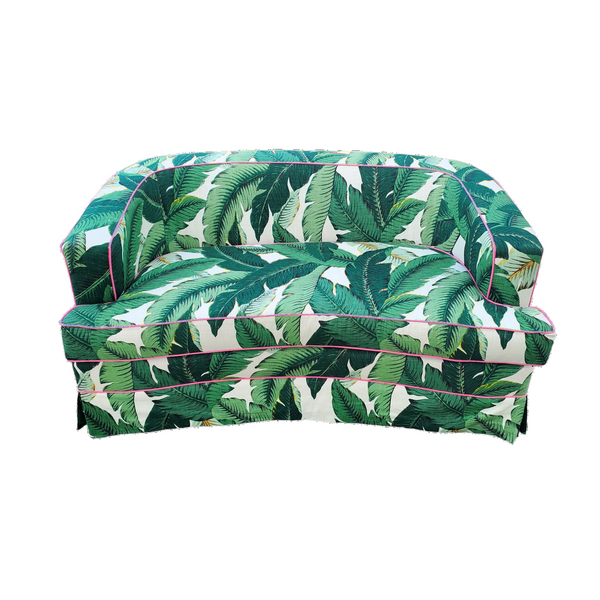 Palm Print Linen Sofa