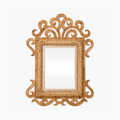 Taylor Rattan Mirror - Rectangular - Small – Luxe Furniture Inc