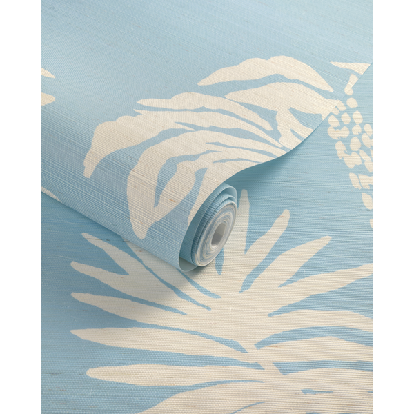 Lilly Pulitzer Palms Way Grasscloth Mural - Blue